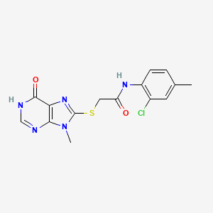 N-(2-chloro-4-methylphenyl)-2-[(9-methyl-6-oxo-6,9-dihydro-1H-purin-8-yl)sulfanyl]acetamide