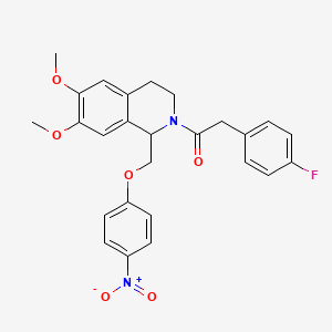 1-(6,7-dimethoxy-1-((4-nitrophenoxy)methyl)-3,4-dihydroisoquinolin-2(1H)-yl)-2-(4-fluorophenyl)ethanone