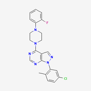 molecular formula C22H20ClFN6 B11224550 1-(5-chloro-2-methylphenyl)-4-[4-(2-fluorophenyl)piperazin-1-yl]-1H-pyrazolo[3,4-d]pyrimidine 