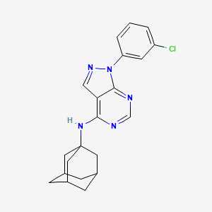 molecular formula C21H22ClN5 B11224557 N-(Adamantan-1-YL)-1-(3-chlorophenyl)-1H-pyrazolo[3,4-D]pyrimidin-4-amine 