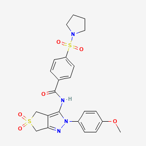 N-(2-(4-methoxyphenyl)-5,5-dioxido-4,6-dihydro-2H-thieno[3,4-c]pyrazol-3-yl)-4-(pyrrolidin-1-ylsulfonyl)benzamide