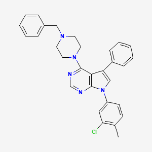 4-(4-benzylpiperazin-1-yl)-7-(3-chloro-4-methylphenyl)-5-phenyl-7H-pyrrolo[2,3-d]pyrimidine