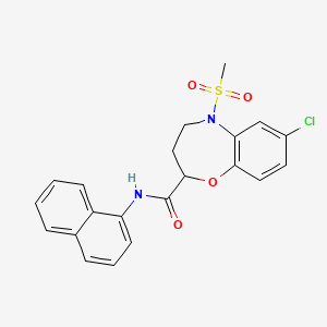 7-chloro-5-(methylsulfonyl)-N-(naphthalen-1-yl)-2,3,4,5-tetrahydro-1,5-benzoxazepine-2-carboxamide