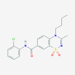 4-butyl-N-(2-chlorophenyl)-3-methyl-4H-1,2,4-benzothiadiazine-7-carboxamide 1,1-dioxide