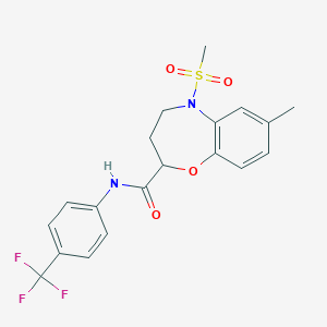 7-methyl-5-(methylsulfonyl)-N-[4-(trifluoromethyl)phenyl]-2,3,4,5-tetrahydro-1,5-benzoxazepine-2-carboxamide