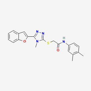 2-{[5-(1-benzofuran-2-yl)-4-methyl-4H-1,2,4-triazol-3-yl]sulfanyl}-N-(3,4-dimethylphenyl)acetamide