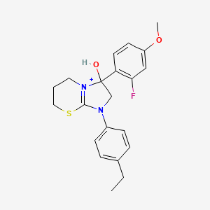 molecular formula C21H24FN2O2S+ B11224626 1-(4-ethylphenyl)-3-(2-fluoro-4-methoxyphenyl)-3-hydroxy-2,3,6,7-tetrahydro-5H-imidazo[2,1-b][1,3]thiazin-1-ium 