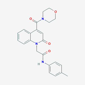 molecular formula C23H23N3O4 B11224629 N-(4-methylphenyl)-2-[4-(morpholin-4-ylcarbonyl)-2-oxoquinolin-1(2H)-yl]acetamide 