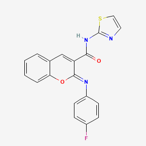 (2Z)-2-[(4-fluorophenyl)imino]-N-(1,3-thiazol-2-yl)-2H-chromene-3-carboxamide