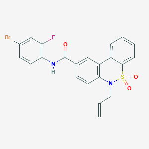 molecular formula C22H16BrFN2O3S B11224645 6-allyl-N-(4-bromo-2-fluorophenyl)-6H-dibenzo[c,e][1,2]thiazine-9-carboxamide 5,5-dioxide 