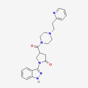 molecular formula C23H26N6O2 B11224650 1-(1H-indazol-3-yl)-4-({4-[2-(pyridin-2-yl)ethyl]piperazin-1-yl}carbonyl)pyrrolidin-2-one 