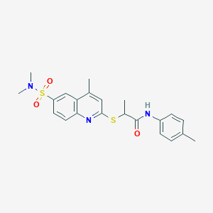 2-{[6-(dimethylsulfamoyl)-4-methylquinolin-2-yl]sulfanyl}-N-(4-methylphenyl)propanamide