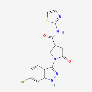 1-(6-bromo-1H-indazol-3-yl)-5-oxo-N-(1,3-thiazol-2-yl)pyrrolidine-3-carboxamide