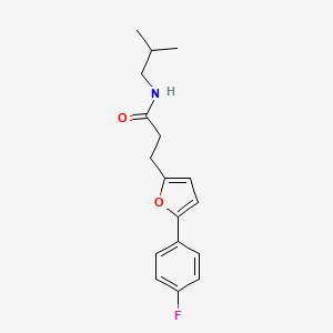 molecular formula C17H20FNO2 B11224681 3-[5-(4-fluorophenyl)furan-2-yl]-N-(2-methylpropyl)propanamide 