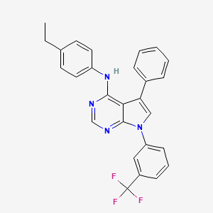 molecular formula C27H21F3N4 B11224701 N-(4-ethylphenyl)-5-phenyl-7-[3-(trifluoromethyl)phenyl]-7H-pyrrolo[2,3-d]pyrimidin-4-amine 