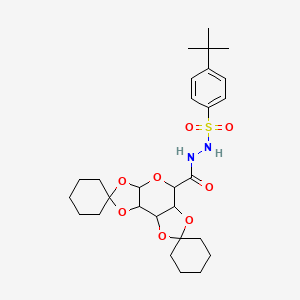 molecular formula C28H40N2O8S B11224707 N'-[(4-tert-butylphenyl)sulfonyl]tetrahydro-3a'H-dispiro[cyclohexane-1,2'-bis[1,3]dioxolo[4,5-b:4',5'-d]pyran-7',1''-cyclohexane]-5'-carbohydrazide (non-preferred name) 