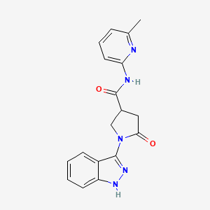 molecular formula C18H17N5O2 B11224708 1-(1H-indazol-3-yl)-N-(6-methylpyridin-2-yl)-5-oxopyrrolidine-3-carboxamide 