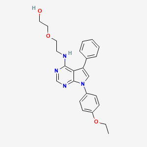 molecular formula C24H26N4O3 B11224711 2-(2-{[7-(4-ethoxyphenyl)-5-phenyl-7H-pyrrolo[2,3-d]pyrimidin-4-yl]amino}ethoxy)ethanol 