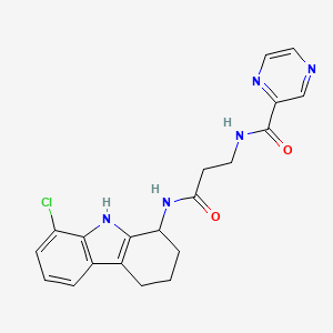 N-(3-((8-chloro-2,3,4,9-tetrahydro-1H-carbazol-1-yl)amino)-3-oxopropyl)pyrazine-2-carboxamide