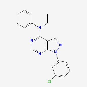 molecular formula C19H16ClN5 B11224769 1-(3-chlorophenyl)-N-ethyl-N-phenyl-1H-pyrazolo[3,4-d]pyrimidin-4-amine 