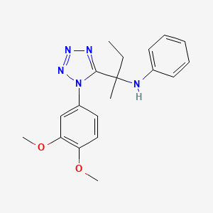 molecular formula C19H23N5O2 B11224787 N-{2-[1-(3,4-dimethoxyphenyl)-1H-tetrazol-5-yl]butan-2-yl}aniline 