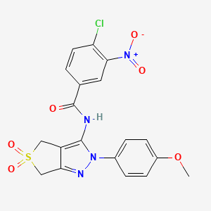 4-chloro-N-(2-(4-methoxyphenyl)-5,5-dioxido-4,6-dihydro-2H-thieno[3,4-c]pyrazol-3-yl)-3-nitrobenzamide