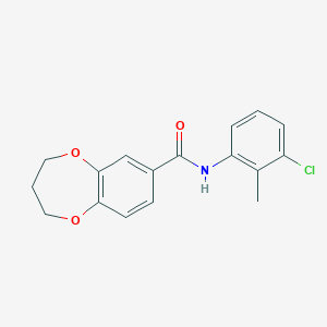 molecular formula C17H16ClNO3 B11224803 N-(3-chloro-2-methylphenyl)-3,4-dihydro-2H-1,5-benzodioxepine-7-carboxamide 