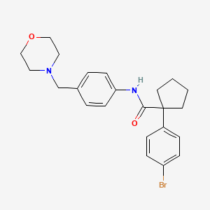 molecular formula C23H27BrN2O2 B11224824 1-(4-bromophenyl)-N-[4-(morpholin-4-ylmethyl)phenyl]cyclopentanecarboxamide 