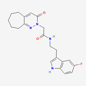 molecular formula C21H23FN4O2 B11224831 N-[2-(5-fluoro-1H-indol-3-yl)ethyl]-2-(3-oxo-3,5,6,7,8,9-hexahydro-2H-cyclohepta[c]pyridazin-2-yl)acetamide 