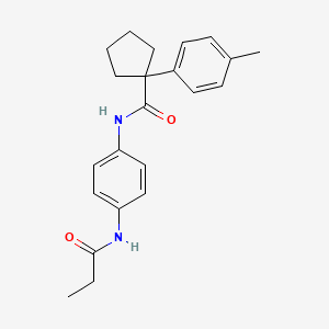 molecular formula C22H26N2O2 B11224835 1-(4-methylphenyl)-N-[4-(propanoylamino)phenyl]cyclopentanecarboxamide 