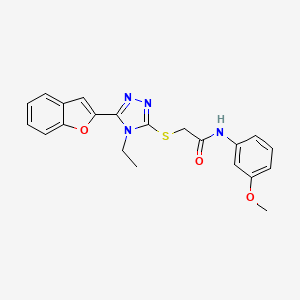 2-{[5-(1-benzofuran-2-yl)-4-ethyl-4H-1,2,4-triazol-3-yl]sulfanyl}-N-(3-methoxyphenyl)acetamide