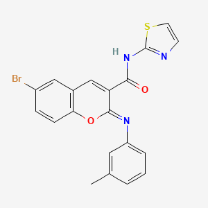 (2Z)-6-bromo-2-[(3-methylphenyl)imino]-N-(1,3-thiazol-2-yl)-2H-chromene-3-carboxamide