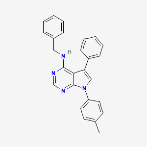 molecular formula C26H22N4 B11224862 N-benzyl-7-(4-methylphenyl)-5-phenyl-7H-pyrrolo[2,3-d]pyrimidin-4-amine 