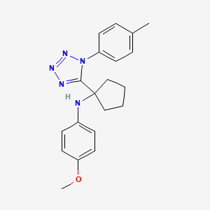 4-methoxy-N-{1-[1-(4-methylphenyl)-1H-tetrazol-5-yl]cyclopentyl}aniline