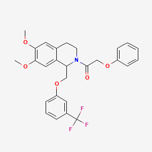 1-(6,7-dimethoxy-1-((3-(trifluoromethyl)phenoxy)methyl)-3,4-dihydroisoquinolin-2(1H)-yl)-2-phenoxyethanone