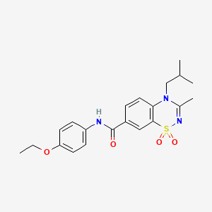 molecular formula C21H25N3O4S B11224940 N-(4-ethoxyphenyl)-4-isobutyl-3-methyl-4H-1,2,4-benzothiadiazine-7-carboxamide 1,1-dioxide 