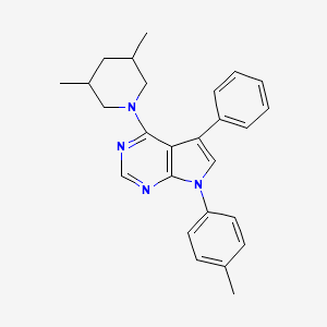 4-(3,5-dimethylpiperidin-1-yl)-7-(4-methylphenyl)-5-phenyl-7H-pyrrolo[2,3-d]pyrimidine