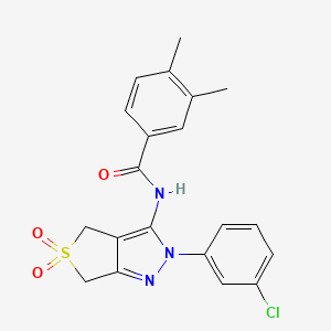 N-(2-(3-chlorophenyl)-5,5-dioxido-4,6-dihydro-2H-thieno[3,4-c]pyrazol-3-yl)-3,4-dimethylbenzamide