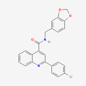 N-(1,3-benzodioxol-5-ylmethyl)-2-(4-chlorophenyl)quinoline-4-carboxamide