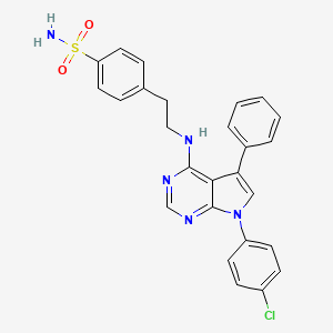 molecular formula C26H22ClN5O2S B11225007 4-(2-{[7-(4-chlorophenyl)-5-phenyl-7H-pyrrolo[2,3-d]pyrimidin-4-yl]amino}ethyl)benzenesulfonamide 