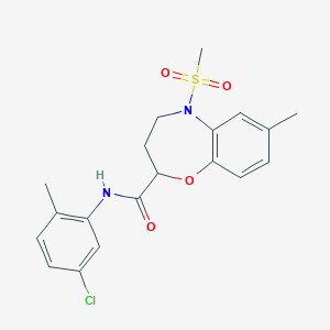 N-(5-chloro-2-methylphenyl)-7-methyl-5-(methylsulfonyl)-2,3,4,5-tetrahydro-1,5-benzoxazepine-2-carboxamide