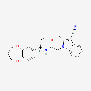 2-(3-cyano-2-methyl-1H-indol-1-yl)-N-[1-(3,4-dihydro-2H-1,5-benzodioxepin-7-yl)propyl]acetamide