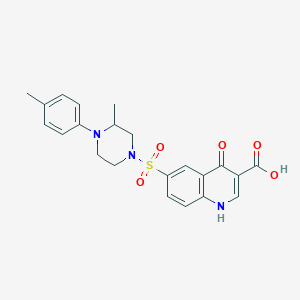 6-{[3-Methyl-4-(4-methylphenyl)piperazin-1-yl]sulfonyl}-4-oxo-1,4-dihydroquinoline-3-carboxylic acid