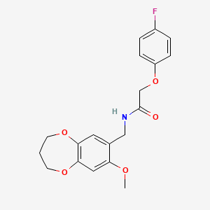 2-(4-fluorophenoxy)-N-[(8-methoxy-3,4-dihydro-2H-1,5-benzodioxepin-7-yl)methyl]acetamide