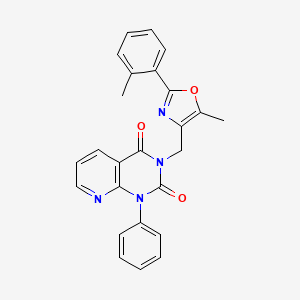 molecular formula C25H20N4O3 B11225092 3-{[5-methyl-2-(2-methylphenyl)-1,3-oxazol-4-yl]methyl}-1-phenylpyrido[2,3-d]pyrimidine-2,4(1H,3H)-dione 