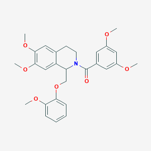 (6,7-dimethoxy-1-((2-methoxyphenoxy)methyl)-3,4-dihydroisoquinolin-2(1H)-yl)(3,5-dimethoxyphenyl)methanone