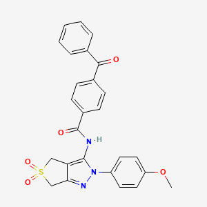 4-benzoyl-N-(2-(4-methoxyphenyl)-5,5-dioxido-4,6-dihydro-2H-thieno[3,4-c]pyrazol-3-yl)benzamide