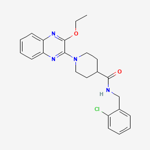 molecular formula C23H25ClN4O2 B11225148 N-(2-chlorobenzyl)-1-(3-ethoxyquinoxalin-2-yl)piperidine-4-carboxamide 