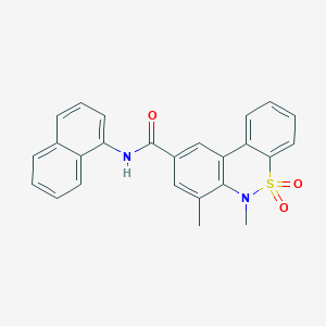 molecular formula C25H20N2O3S B11225204 6,7-dimethyl-N-(naphthalen-1-yl)-6H-dibenzo[c,e][1,2]thiazine-9-carboxamide 5,5-dioxide 