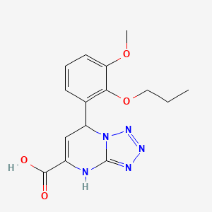 molecular formula C15H17N5O4 B11225206 7-(3-Methoxy-2-propoxyphenyl)-4,7-dihydrotetrazolo[1,5-a]pyrimidine-5-carboxylic acid 